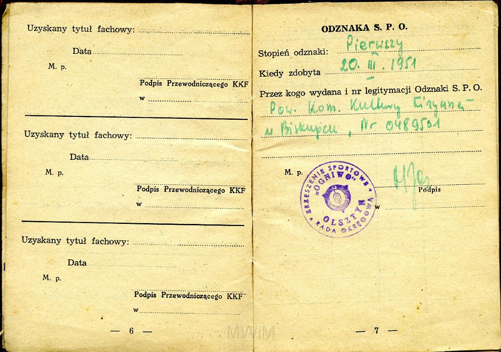 KKE 3258-5.jpg - Ksiązeczka Instruktorska Główny Komitet Kultury Fizycznej, Jana Rutkowskiego, Warszawa, 1952 r.